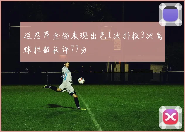 迈尼昂全场表现出色1次扑救3次高球拦截获评77分